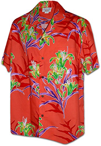 Tropical Lily Floral Men's Cotton Shirt