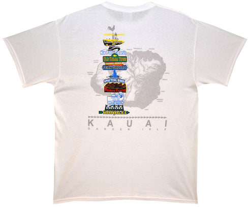 Hawaii Island Signpost Screenprinted Hawaiian T-Shirt