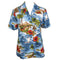 Red Hibiscus Island Women's Hawaiian Camp Shirt
