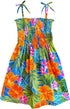 Vibrant Hibiscus Girl's Hawaiian Smocked Dress