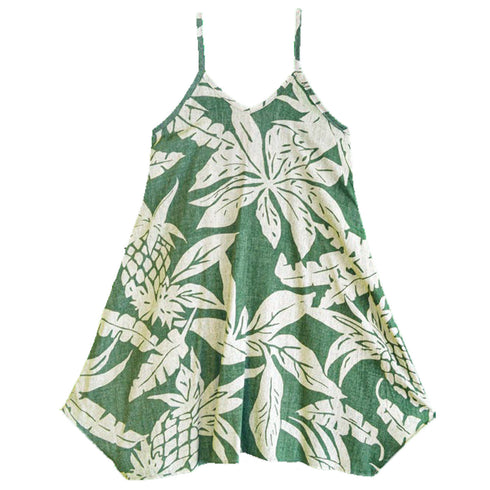 Hala Pineapples Hawaiian Girls Scarf Hem Dress
