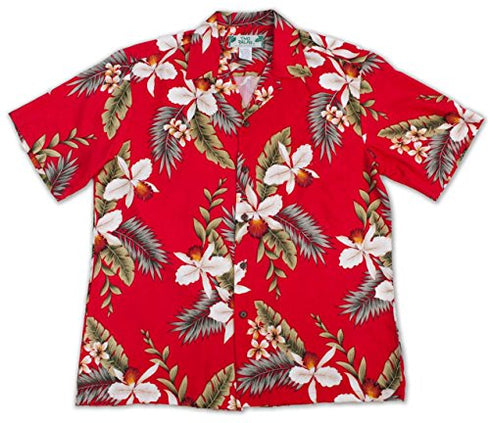 Two Palms Mens Hawaiian Orchid Rayon Shirt