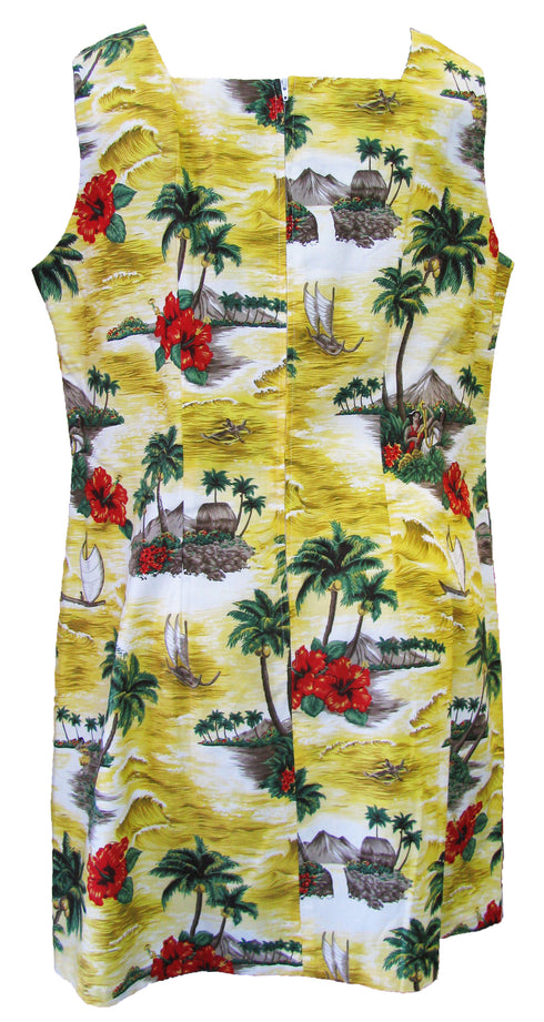 Red Hibiscus Island Women's A-Line Hawaiian Dress