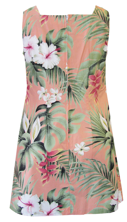 Hibiscus Heliconia Women's A-Line Hawaiian Short Tank Dress