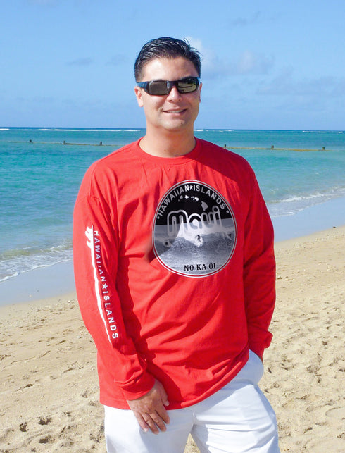 RJC Unisex Surfers Maui No Ka Oi Long Sleeve Tee Shirt