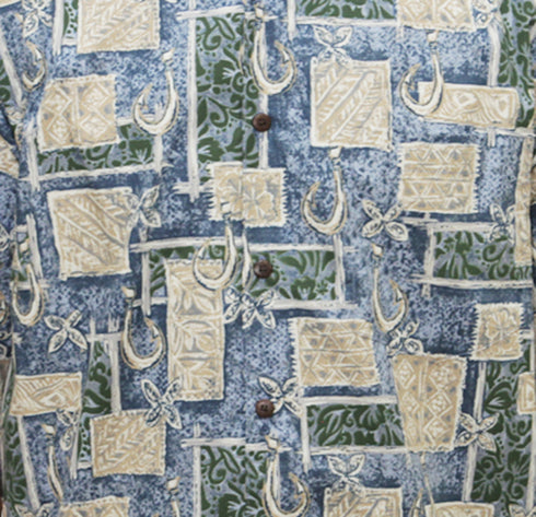 Go Barefoot Mens Fish Hooks Peached Cotton Shirt