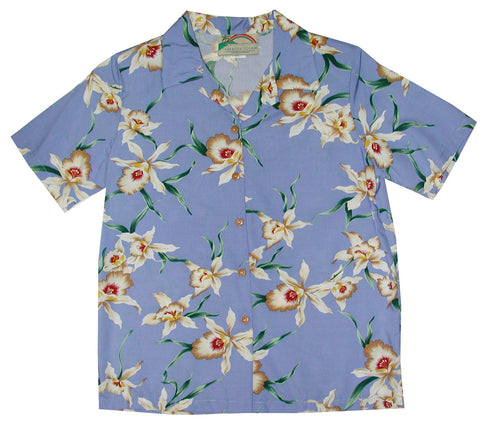 Star Orchid Women's Hawaiian Camp Shirt