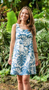 Delicate Tropical Women's Empire Tie Front Hawaiian Dress (Generous Fit)