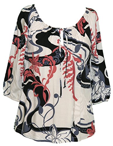 RJC Womens Magical Tropical Trip Peasant Blouse