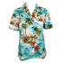 Red Hibiscus Island Women's Hawaiian Camp Shirt