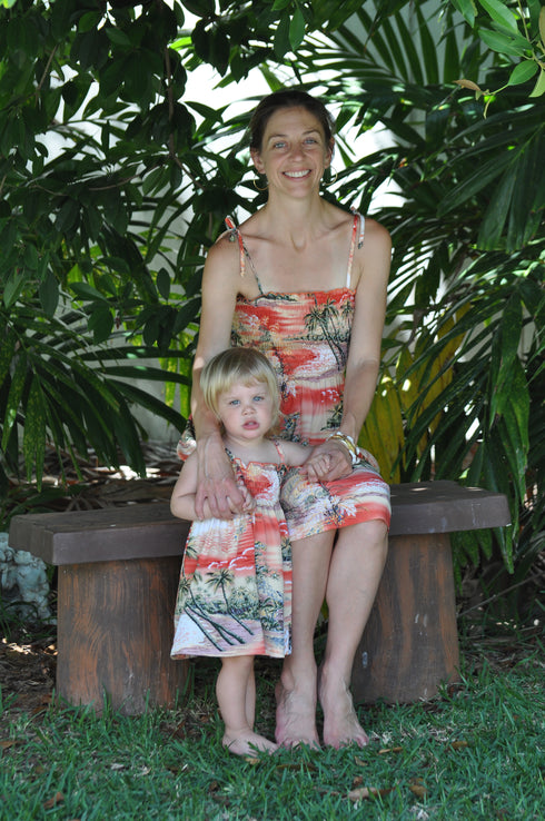 Paradise Island Surf Women's Hawaiian Smocked Dress