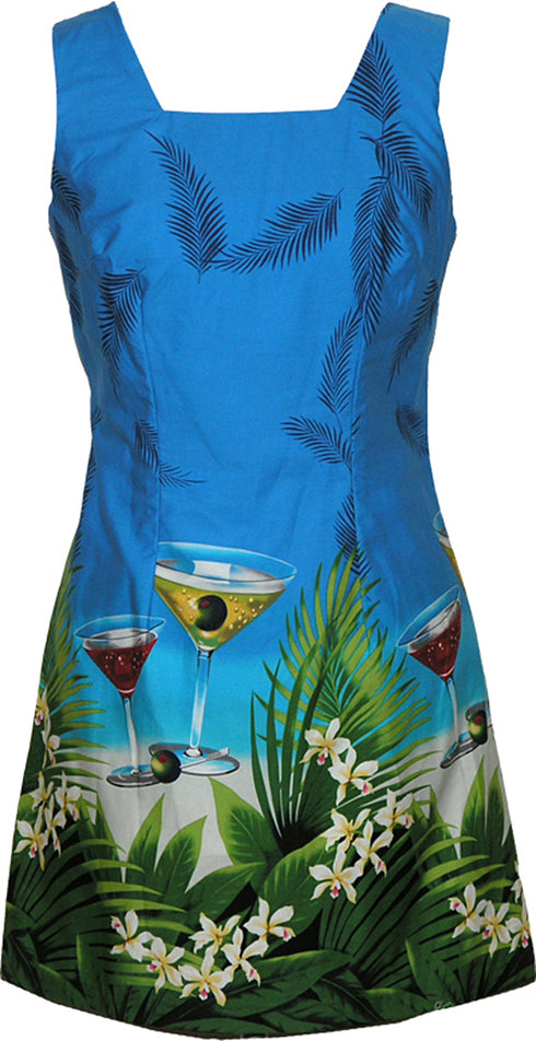 Floating Martini Women's A-Line Hawaiian Short Tank Dress