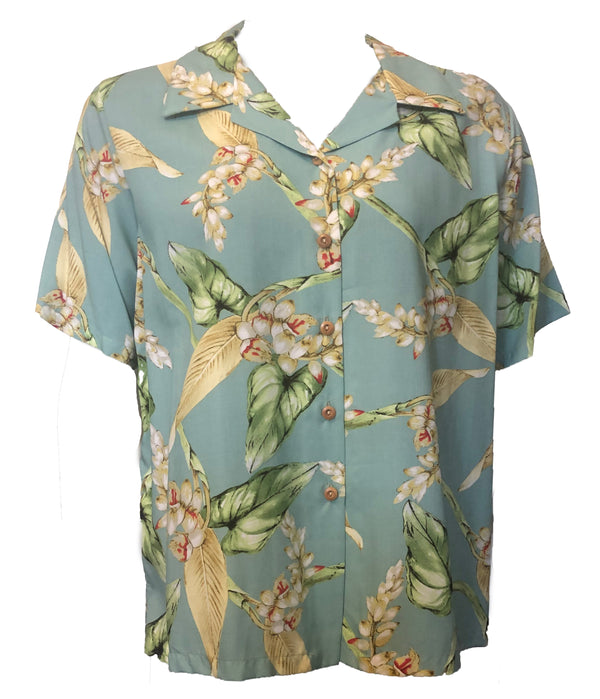 Shell Ginger Women's Hawaiian Camp Shirt