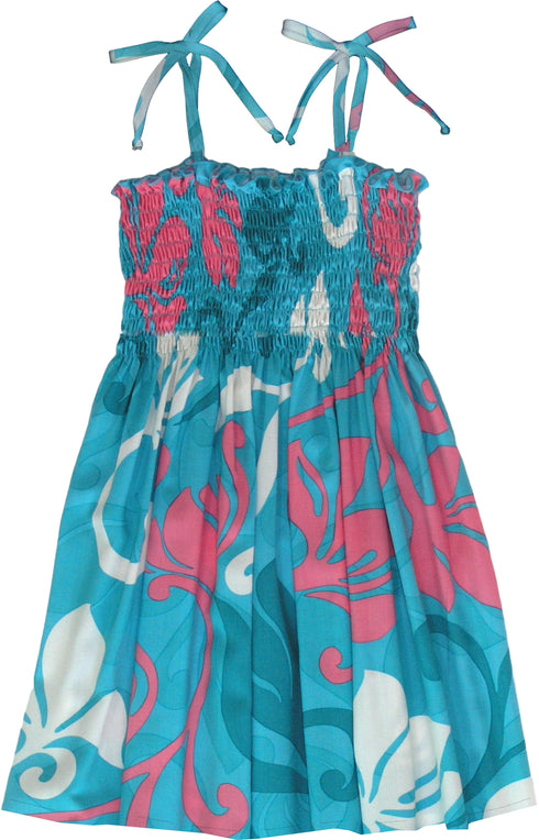 Summer Wind Girl's Hawaiian Smocked Dress