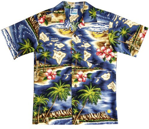 RJC Boys Hibiscus Hawaiian Island Shirt
