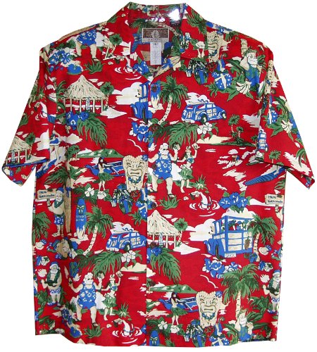 RJC Mens Hawaiian Santa More Beach Fun Shirt