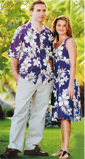 Pacific Legend Mens Colossal Plumeria Hibiscus Shirt