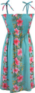 Hibiscus Plumeria Panel Women's Hawaiian Smocked Dress