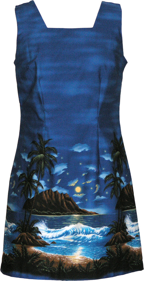 Moonlight Surf Women's A-Line Hawaiian Short Tank Dress