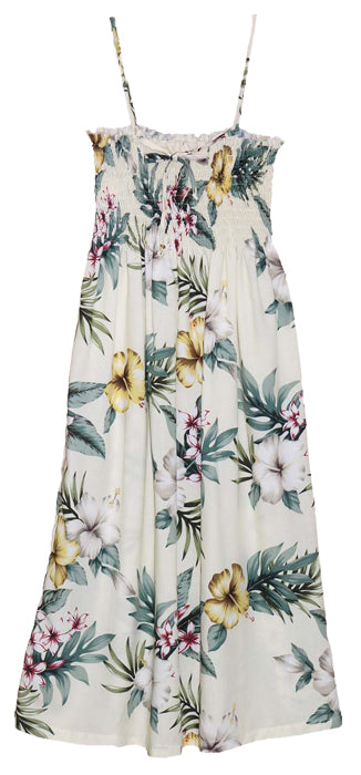 Hibiscus Stephanotis Women's Hawaiian Smocked Dress