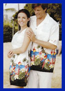 Pacific Legend Men's Parrot Island Border Print Hawaiian Shirt