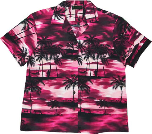 Night Time Surf Women's Hawaiian Camp Shirt