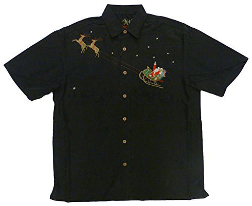 Bamboo Cay Mens Flying Santa Embroidered Shirt