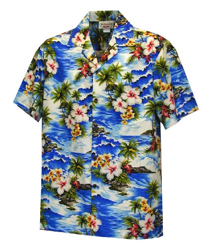 Pacific Legend Mens Diamond Head Ocean Wave Shirt