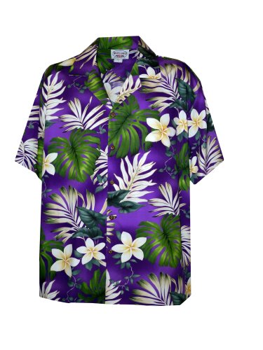 Pacific Legend Mens S to 4X Frangipani Monstera Fern Shirt