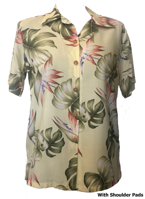 Monstera Paradise Women's Hawaiian Camp Shirt