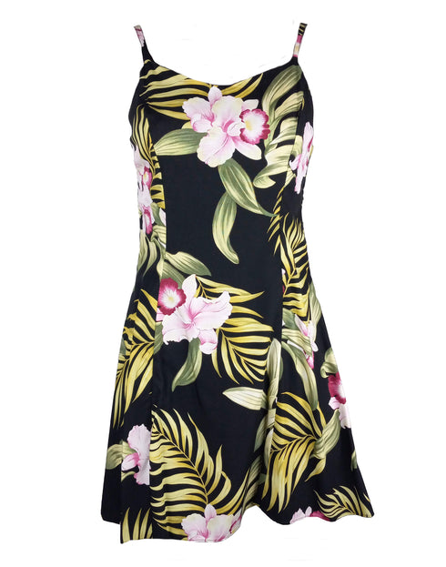 Pacific Orchid Women's Princess Seam Flared Hawaiian Dress (Petite Size)