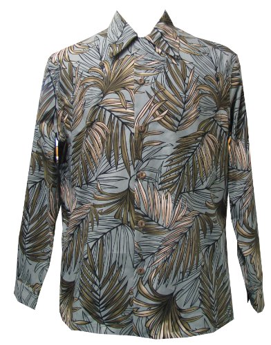 Frond of You Kamehameha Style Men's Long Sleeve Hawaiian Shirt