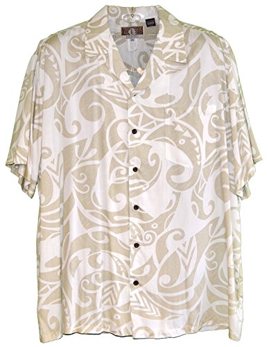 RJC Mens Modern Polynesian Tattoo Rayon Shirt