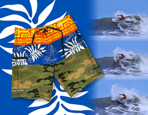 Hawaiian Island Creations (HIC) 20" UA HUKA 8 Way Stretch Boardshorts