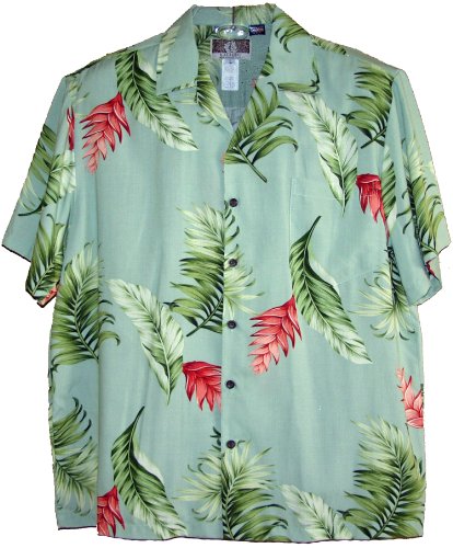 RJC Mens Floating Red Ginger Rayon Shirt