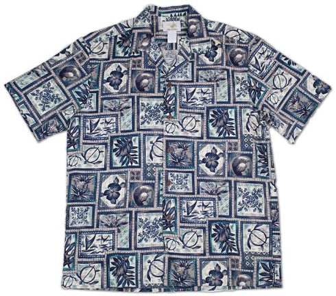 Two Palms Mens Block Honu Cotton Shirt