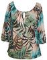 RJC Womens Watercolor Tropic Peasant Blouse