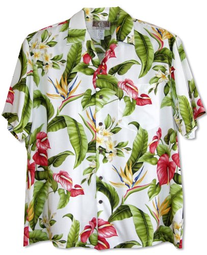 RJC Mens Anthurium Plumeria Rayon Shirt