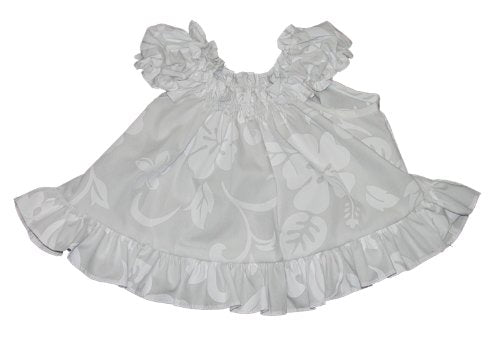 RJC Baby Girls Classic Hibiscus Puff Sleeve Wedding White 2pc Set