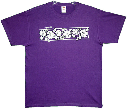 Hibiscus Chest Band Screenprinted Hawaiian T-Shirt