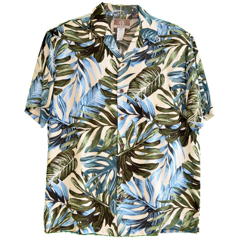 Monstera Fern Storm Men's Aloha Shirt