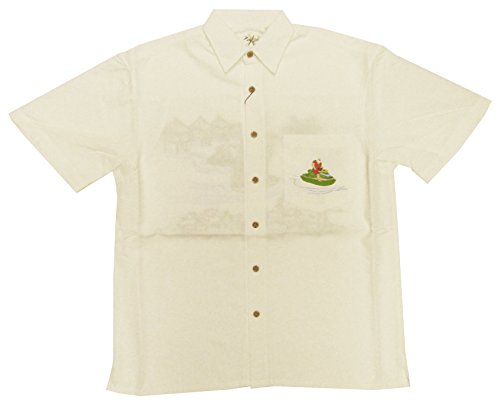 Bamboo Cay Mens Santa on Jet Embroidered Shirt