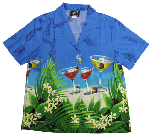 Floating Martini Women's Hawaiian Camp Shirt