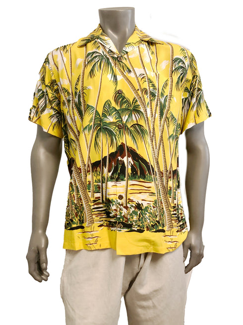 Pineapple Juice Mens Hawaiian Palm Shirt