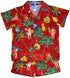 RJC Made in USA Boy's Christmas Hawaiian Santa Aloha 2pc Set