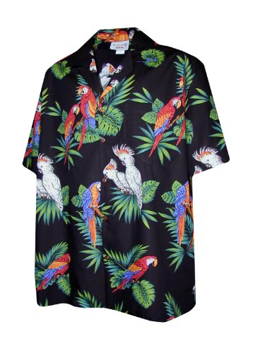 Pacific Legend Mens Tropical Toucan Parrot Shirt