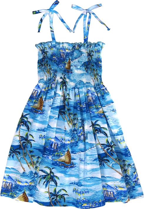 Islanders Girl's Hawaiian Smocked Dress