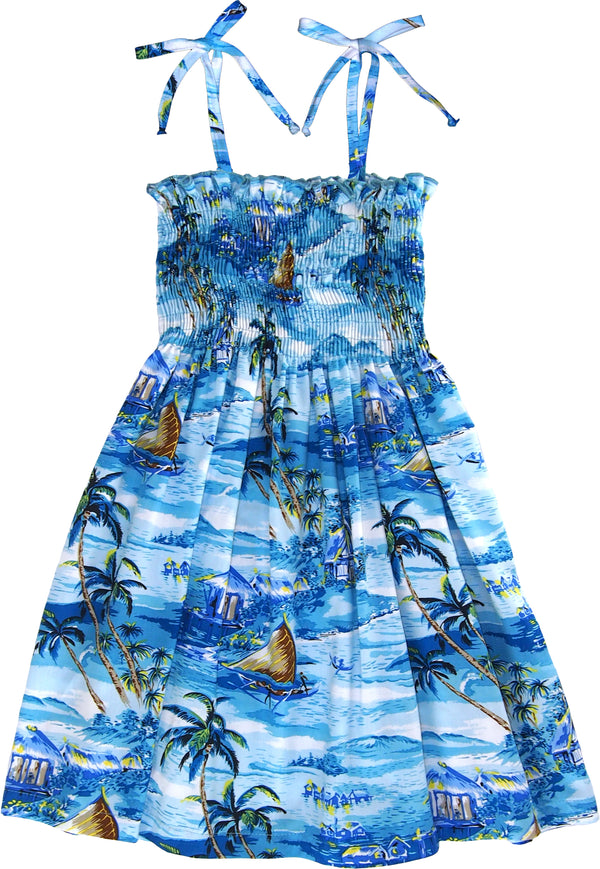 Islanders Girl's Hawaiian Smocked Dress
