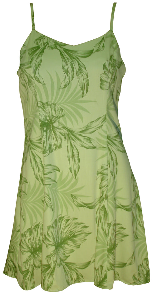 Monstera Palm Women's Princess Seam Flared Hawaiian Dress (Petite Size)