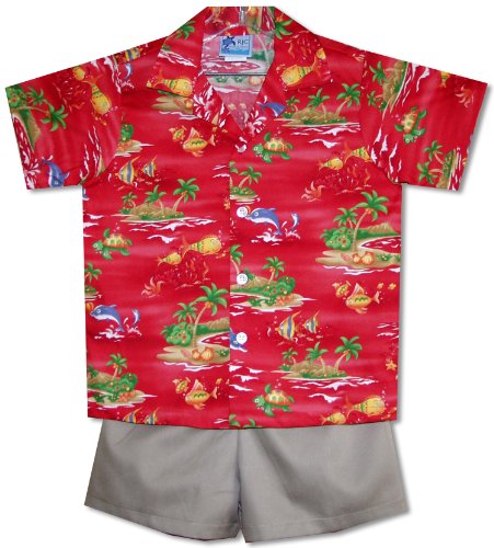 RJC Boys 6 Months to 7 Toddler Underwater Cartoon Island 2pc Set